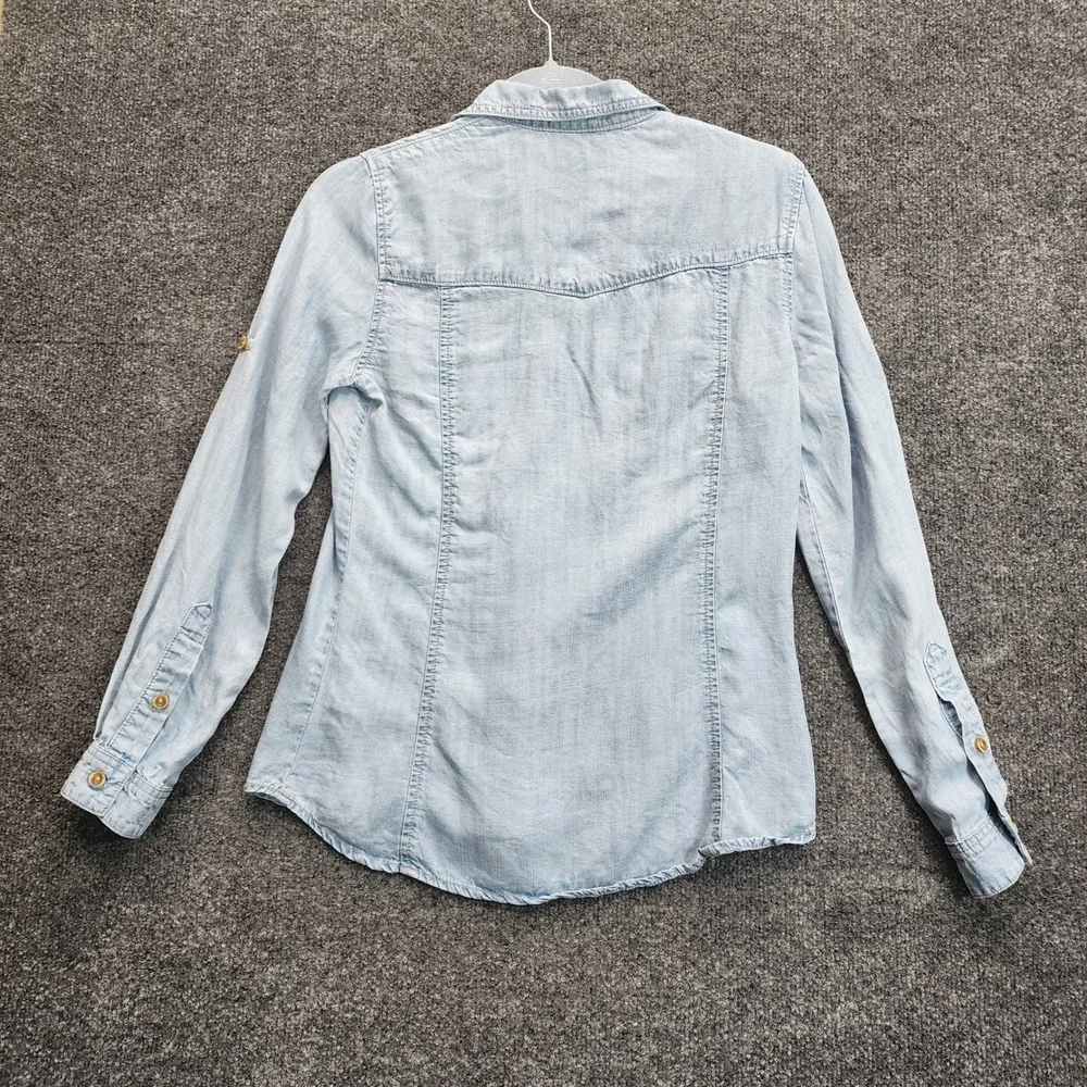 Cloth & Stone Womens Tencel Chambray Boho Western Coastal Button Down Shirt XS